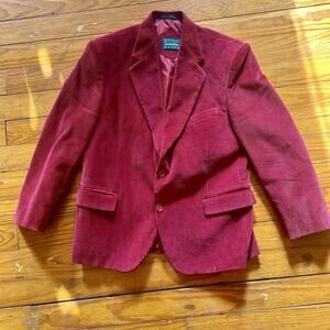 Scandia Woods Vintage Burgundy Corduroy Sport Coat Jacket Men's 44R